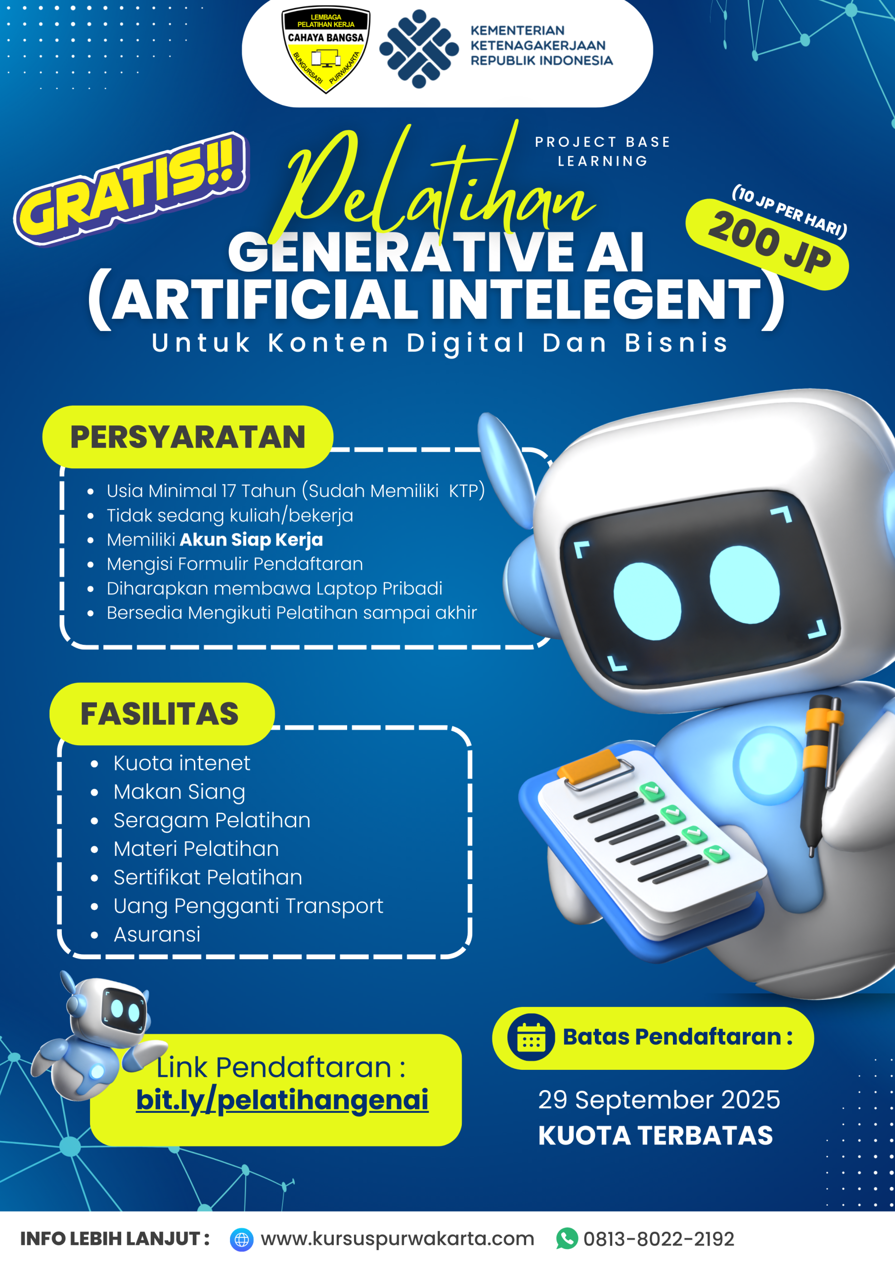 You are currently viewing Pelatihan Gratis Generative AI untuk Konten Digital & Bisnis di Purwakarta